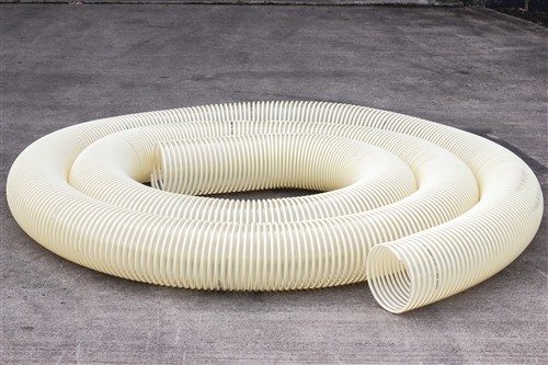 Click to enlarge - Tough yet lightweight PU ducting hose with a very smooth bore and good flexibility. This hose offers good crush resistance and is ideal for the conveyance of abrasive materials.
